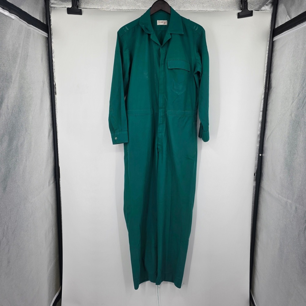 Vintage Rajawongse Store Ubol Green Utility Coveralls Workwear Jumpsuit Mens L